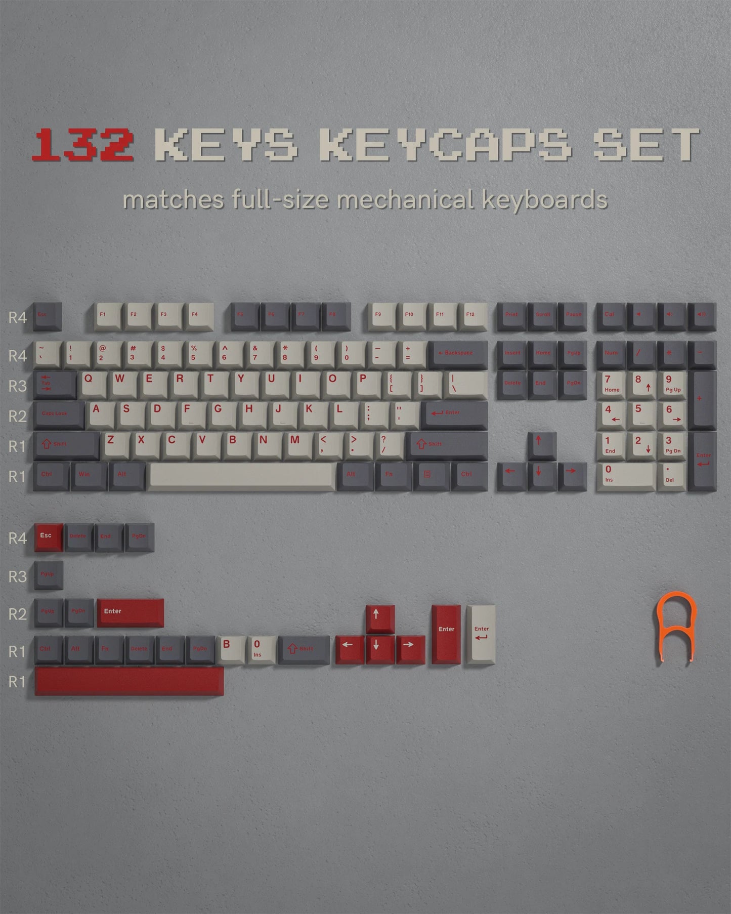Womier 130 Keys Chocolate Brown Double Shot PBT Keycaps Set Cherry Profile Custom Keycaps for Retro Gaming Mechanical Keyboard