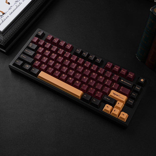 Red Samurai PBT Cherry Keycaps Russian Korean BRPT GMK Clone Dye Sub Keycap For Mx Switch Mechanical Keyboard Classic Keycap