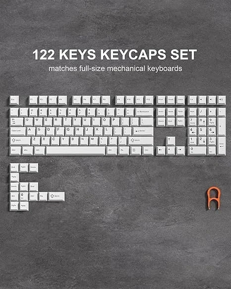 Womier 130 Keys Chocolate Brown Double Shot PBT Keycaps Set Cherry Profile Custom Keycaps for Retro Gaming Mechanical Keyboard