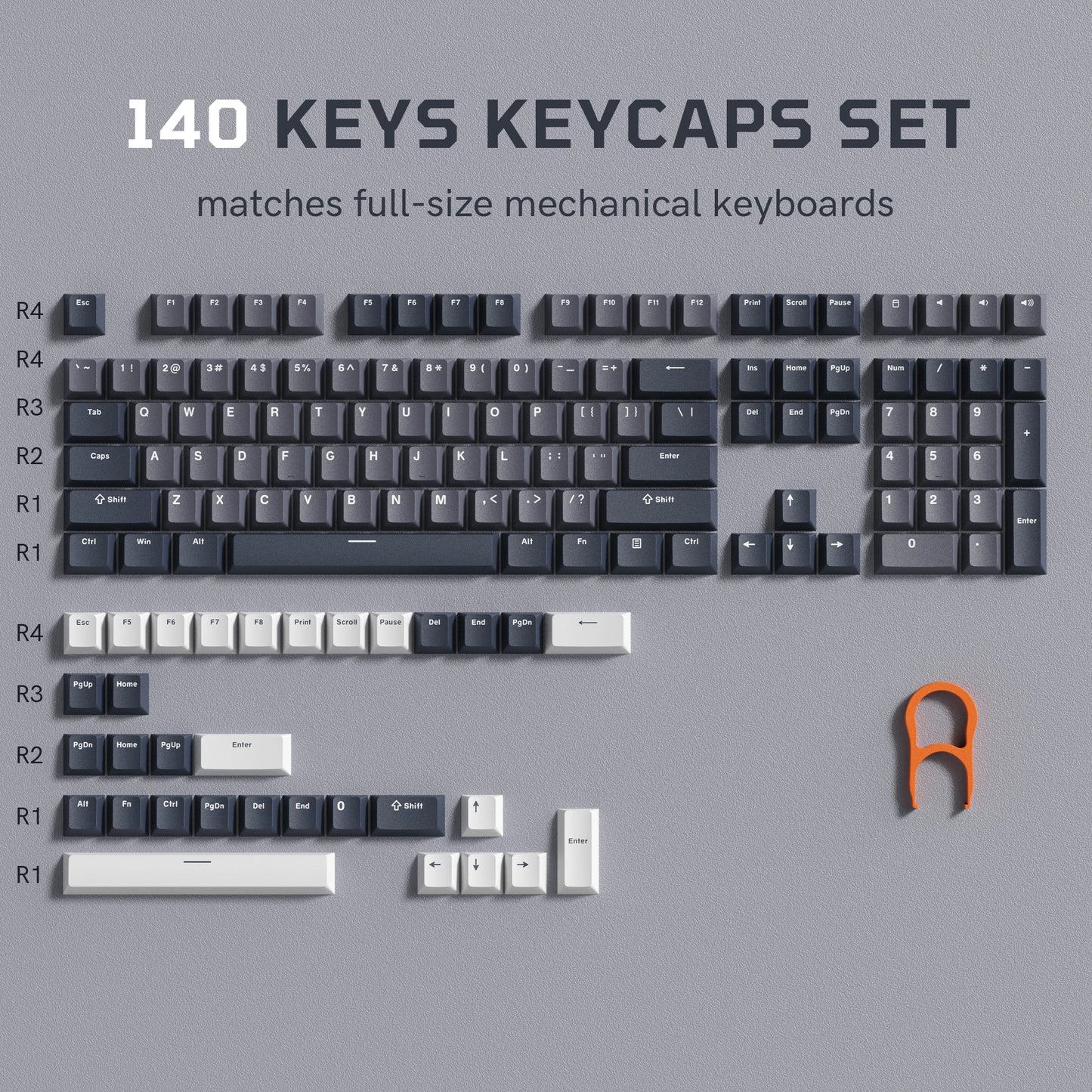 Womier 130 Keys Chocolate Brown Double Shot PBT Keycaps Set Cherry Profile Custom Keycaps for Retro Gaming Mechanical Keyboard