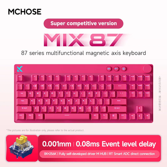 MCHOSE MIX87 Magnetic Axis Keyboard Wired Gaming Keyboard RGB 8K+256K E-sport 0.08ms Low Latency 0.001mmRT Customized Keyboard