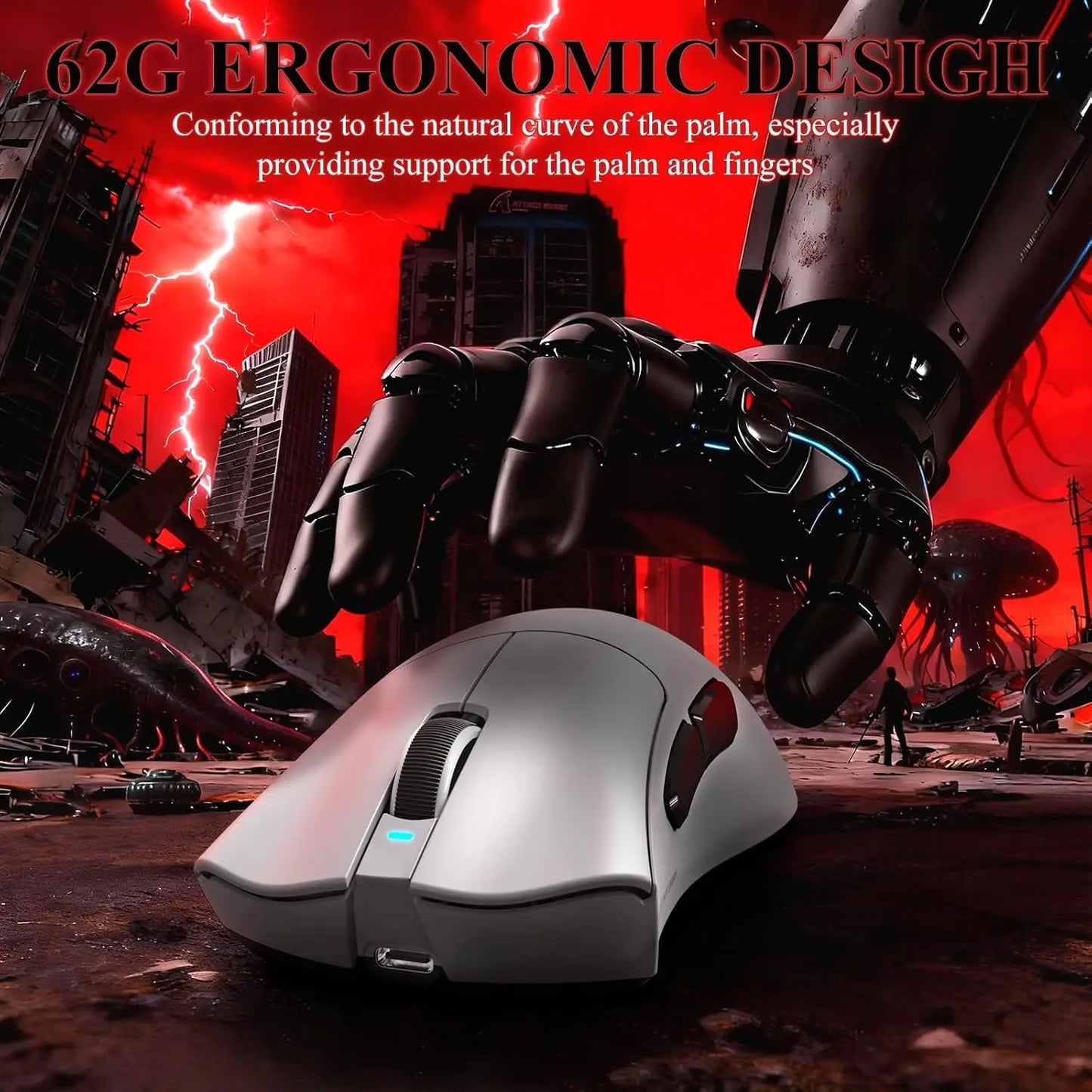 Attack Shark V3 PRO  Superlight Wireless Gaming MouseRGB Magnetic Charging Dock,BK52820 Tri-Mode25000DPI 500mAh 5 Programmable