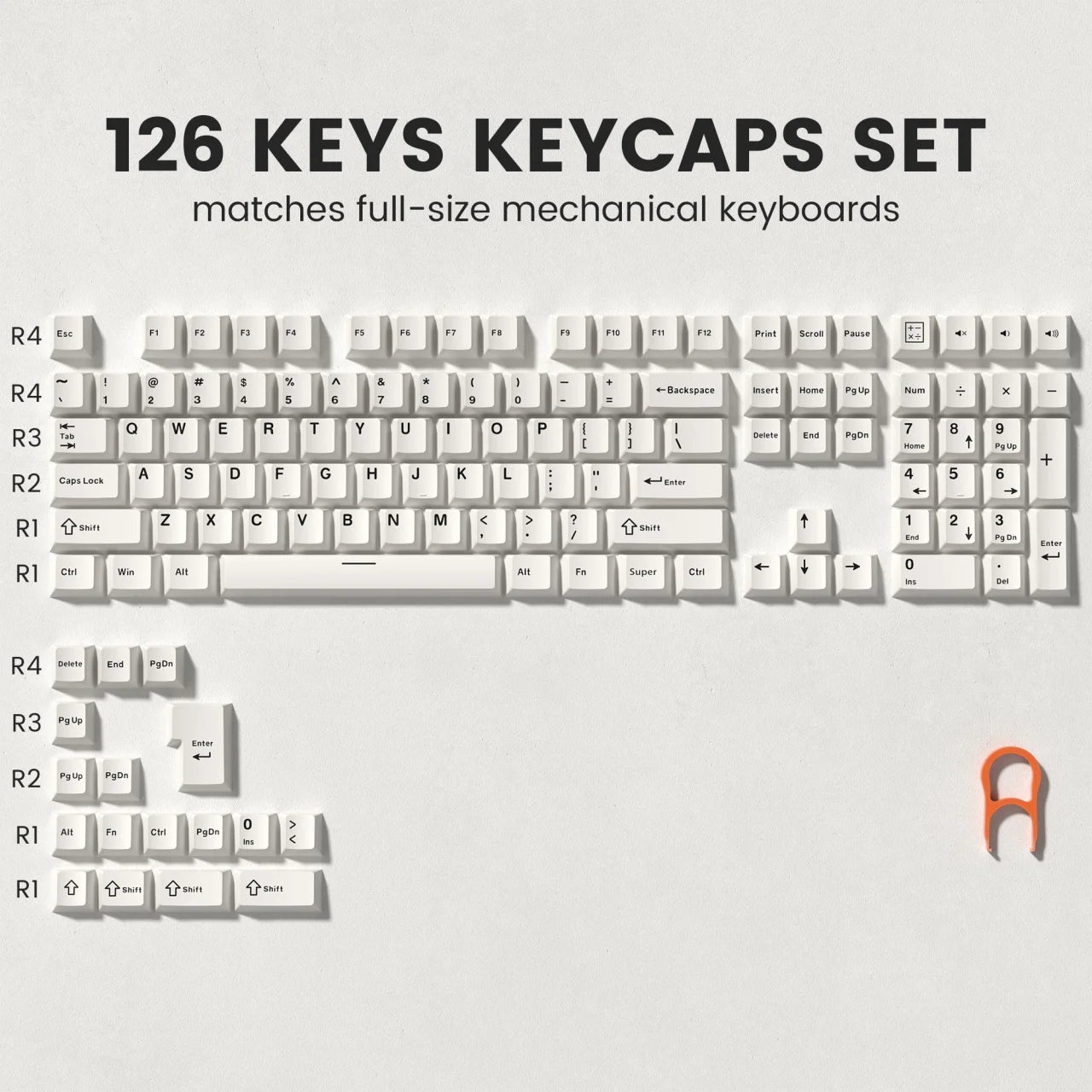 Womier 130 Keys Chocolate Brown Double Shot PBT Keycaps Set Cherry Profile Custom Keycaps for Retro Gaming Mechanical Keyboard