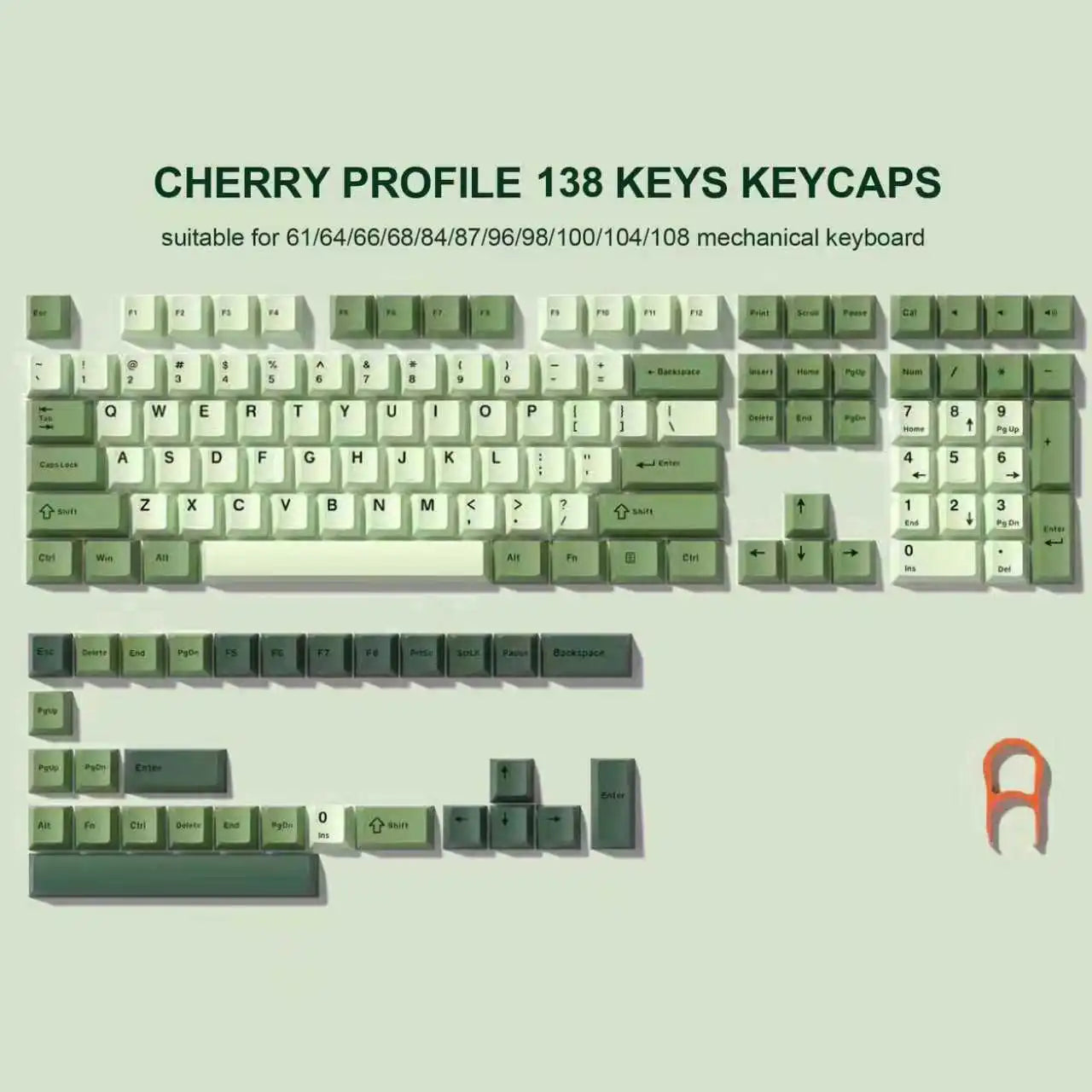 Womier 130 Keys Chocolate Brown Double Shot PBT Keycaps Set Cherry Profile Custom Keycaps for Retro Gaming Mechanical Keyboard